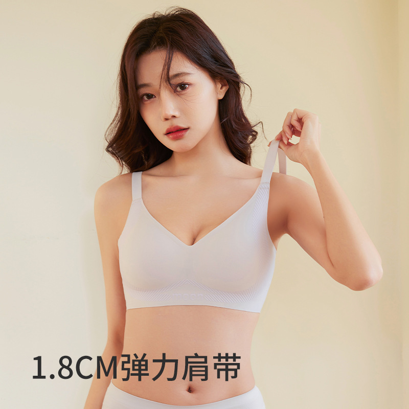 聚拢防下垂提拉软支撑无钢圈文胸粉底液大胸显小隐形无痕内衣女|undefined