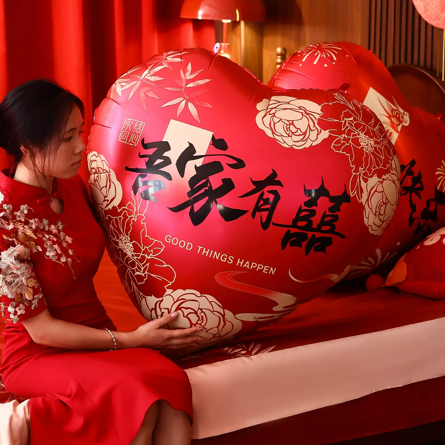 结婚超大爱心气球婚房布置套订婚礼场景布置拍照道具婚庆用品大全