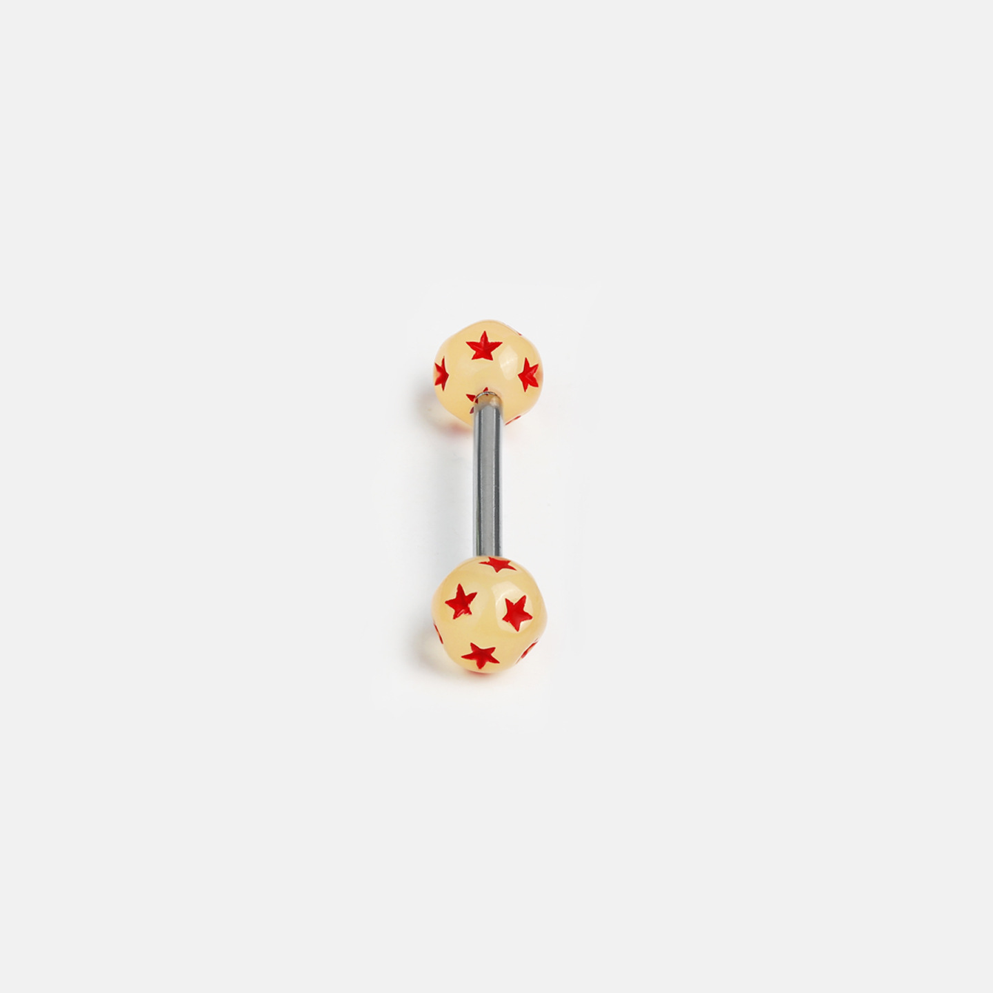 Double-Headed Glow Five-Pointed Star Tongue Barbell, 6 Colors, Titanium Steel External Thread Tongue Piercing Jewelry detail image 9