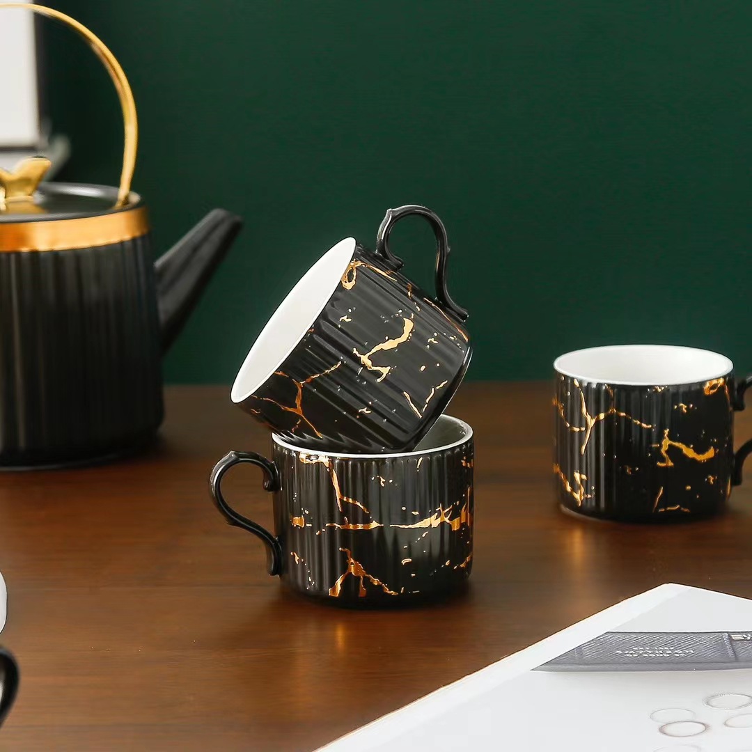Japonés marbling cerámica portátil olla taza traje Oficina Creativa botella de agua fría suministros regalo hogar