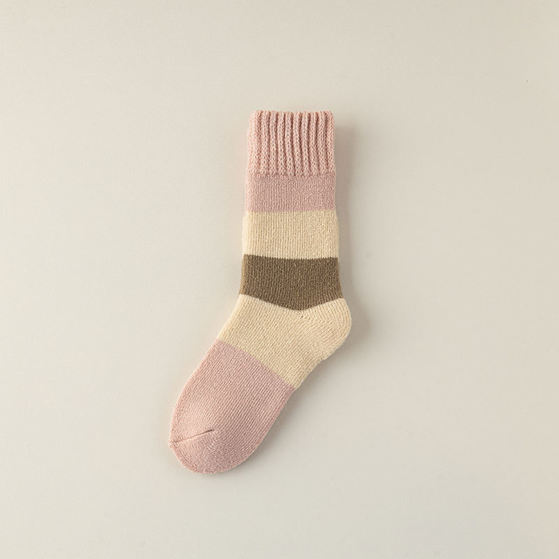 Calzini da donna invernali nuovi calzini tubolari medi calzini caldi calzini asciugamano autunno e inverno calzini casual in cotone calzini rosa calzini da notte_voghion.com