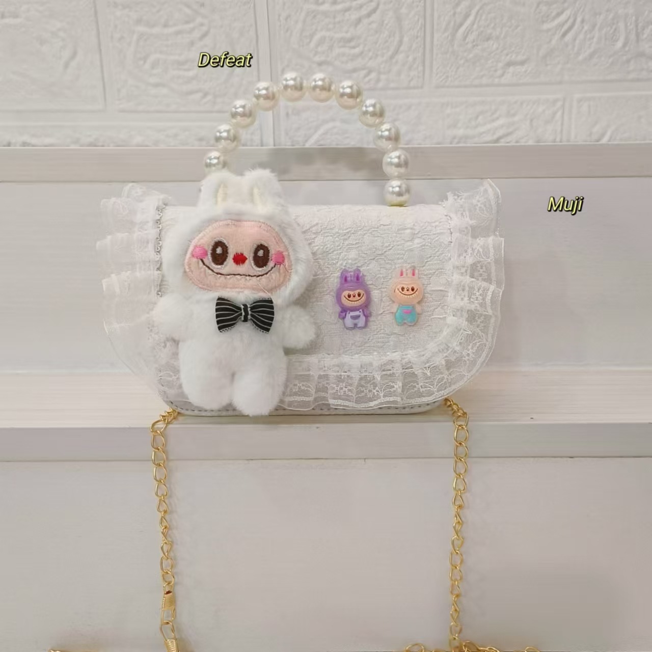 Muñecas de dibujos animados bolsos de mano de perlas bolsos de hombro bolsos de cadena bolsos de princesa bolsos pequeños bolsos de accesorios de dibujos animados para chicas