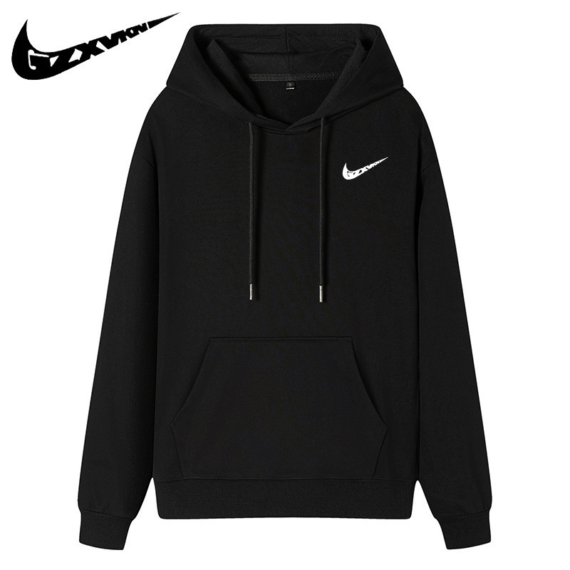 Spring and Autumn Couple Trendy Long-Sleeved Hoodie Knitted Sweatshirt Men's Casual Hooded Pullover Bottoming Shirt Men's Trendy Pure Cotton Sweatshirt