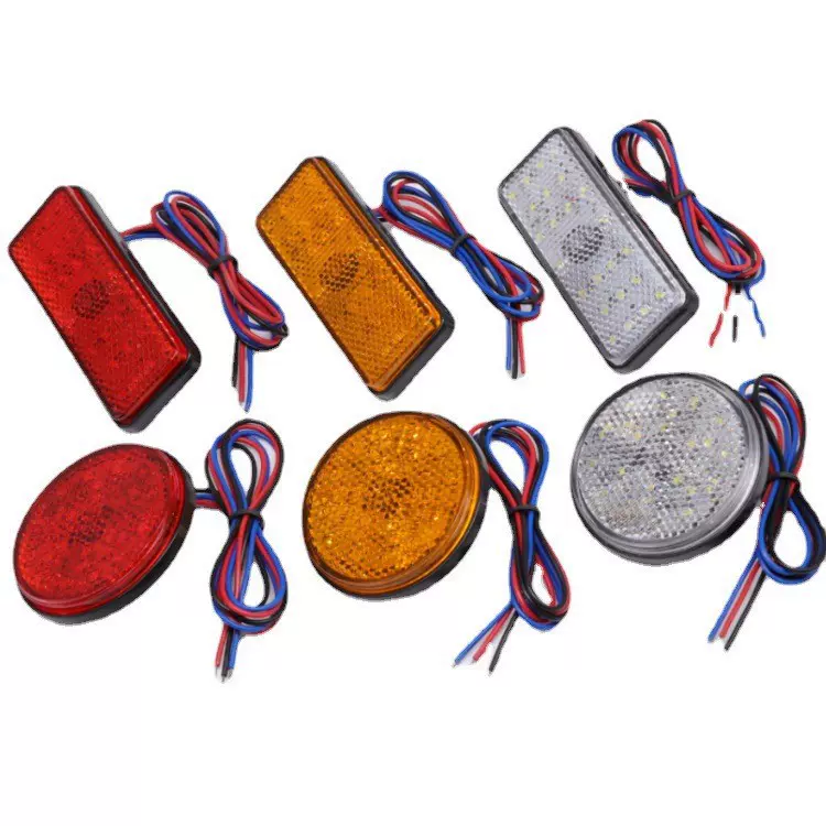 12V24VLED电动车反射器摩拖车反光片行车杀车牌照灯防水尾灯爆闪