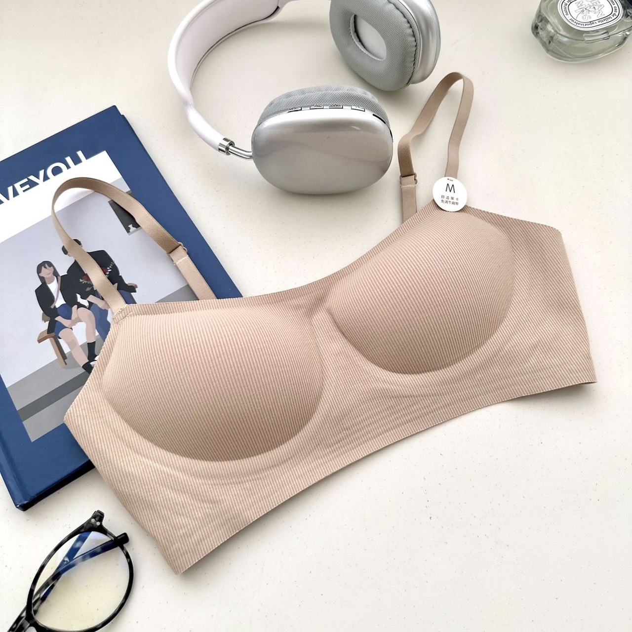 No deja marcas, antiluz, fruncido, copa fina, tira de gelatina, sin anillo de acero, soporte suave, leche auxiliar, taza tridimensional, ropa interior, sujetador femenino