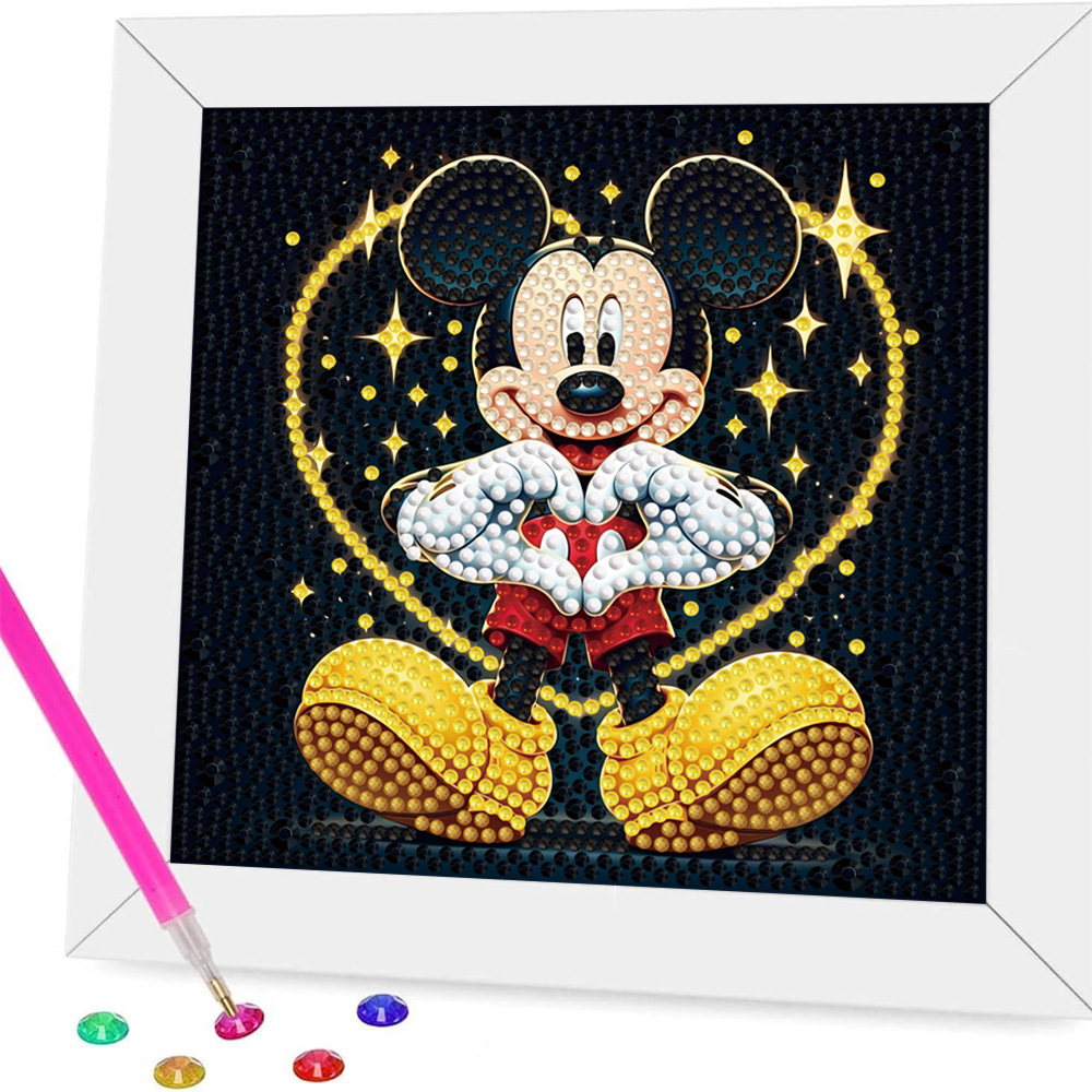 Nuevo kit creativo de pintura de diamantes DIY para niños, diseño de panda de dibujos animados, juguete de niña, pegatinas bonitas, pintura de diamantes completa, transfronterizo