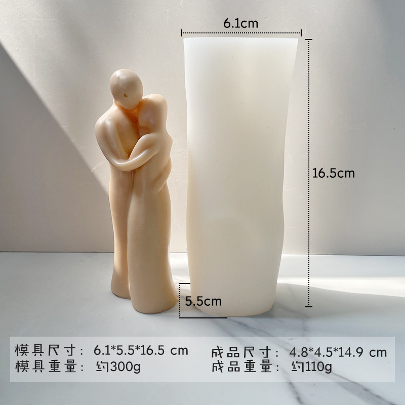 Retrato aromaterapia vela molde de silicona Madre y niño abrazo amante abrazo humano hecho a mano jabón en stock