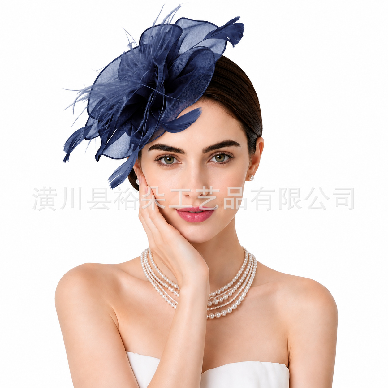 Amazon's best-selling European and American fashion organza headpiece for the Horse Racing Festival, three-dimensional floral hair accessory for brides and proms