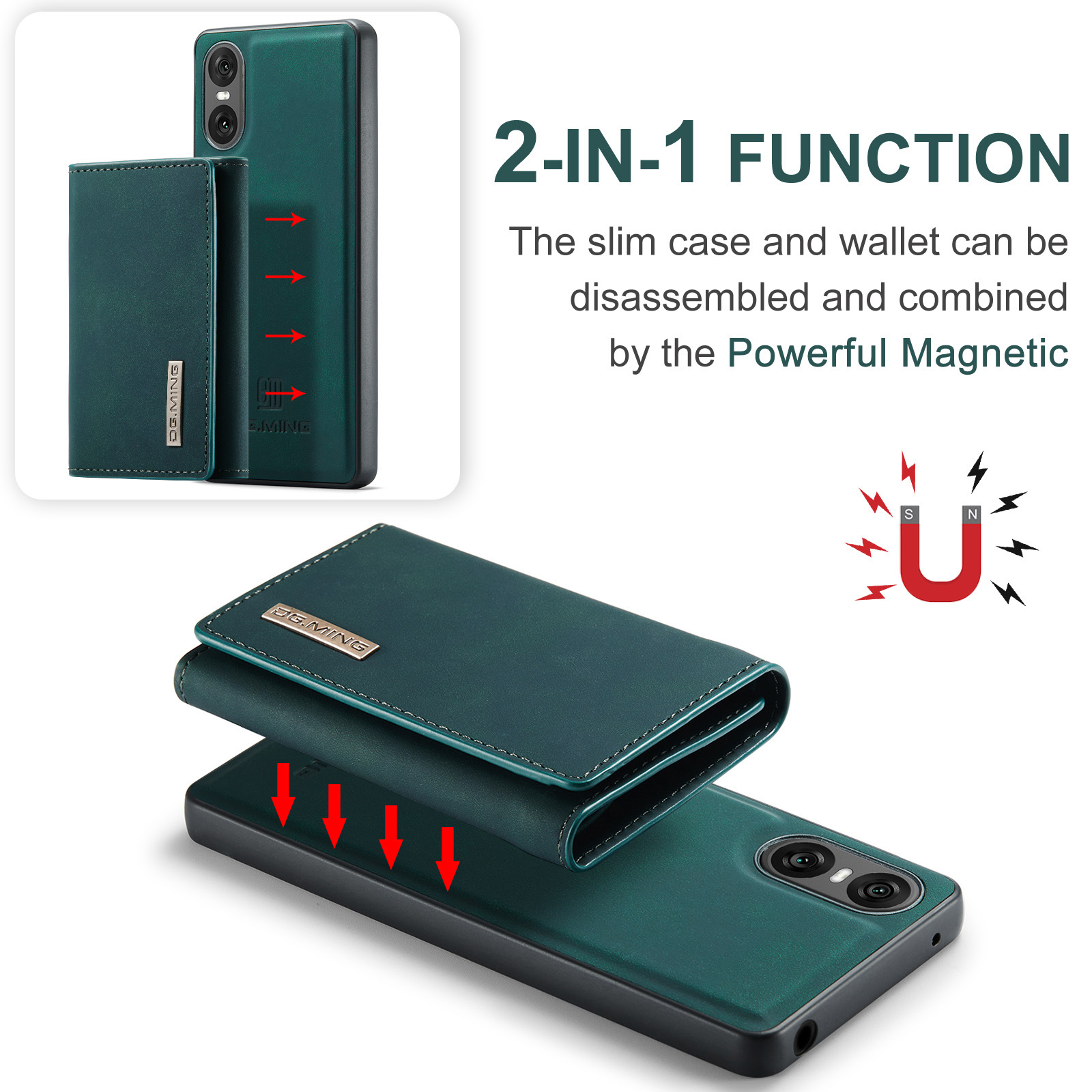 M1 for Sony Xperia 10 VI Protective Case Xperia 1VI Magnetic Split Wallet Phone Case 2024_voghion.com