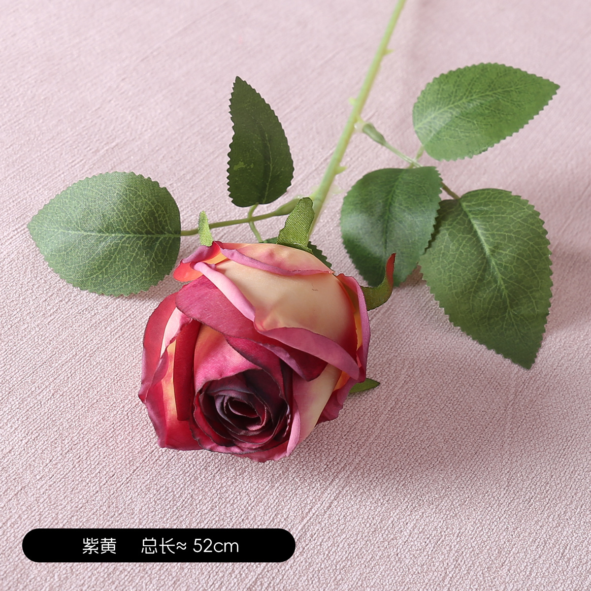 Simulación retro Rosas redondas al horno de una sola rama Accesorios de fotografía Boda Muebles para el hogar Decoración floral Simulación Rosas de borde quemado