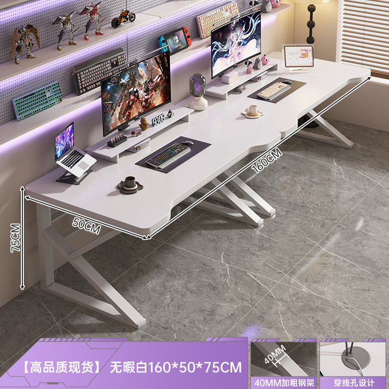 Mesa de computadora para dos personas lado a lado pareja mesa de deportes electrónicos mesa de trabajo escritorio de escritorio casero de escritorio de oficina estudio mesa y silla set