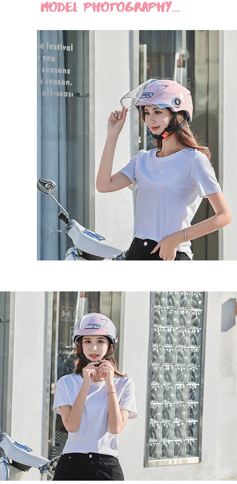 3C Certified Electric Battery Helmet Unisex Summer Cute Sunscreen Double Lens Lightweight Safety Helmet Motorcycle