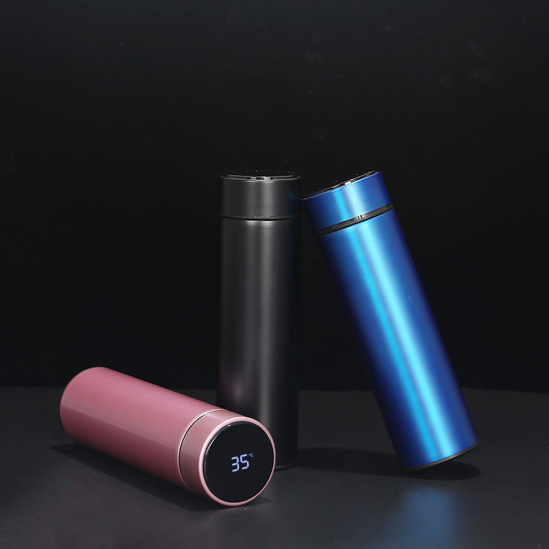 Directo de fábrica 304 Acero inoxidable ventosa inteligente temperatura pantalla negocio taza recta 500ml publicidad regalo