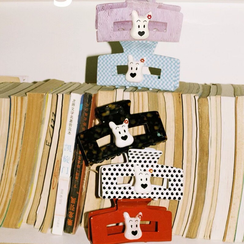 Tagi. "Haha" Puppy Square Acrylic Cut Out Clip Seamless Shark Clip Cute Hair Clip Tagi. "Haha" Puppy Square Acrylic Cut Out Clip Seamless Shark Clip Cute Hair Clip