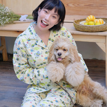 新款纯棉睡衣女秋季长袖套装全棉法兰绒磨毛印花小众南通家居服冬