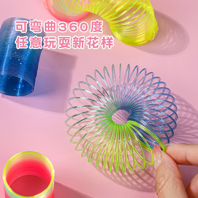 新款亮片色彩虹弹簧圈儿童魔力弹簧圈叠叠乐批发迷你彩虹圈叠叠乐|undefined