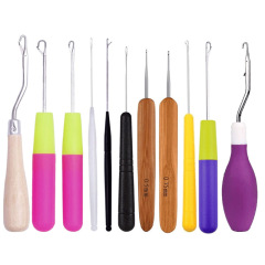 Handleless tongue hook needle small hook needle with tongue hook wig dreadlock hook needle carpet yarn repair hook needle
