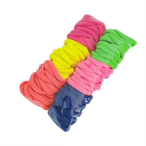 100 pieces high elastic seamless towel ring colorful hair ties candy color rubber band leather set hair rope wholesale
