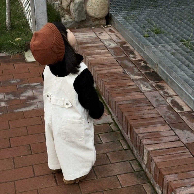 韩国童装女童春秋背带裤2025春季新款儿童弯刀裤休闲宝宝两件套|undefined