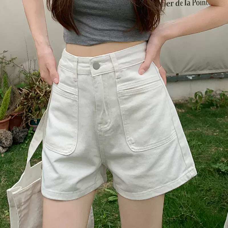 2025夏季新款复古高腰牛仔短裤女薄款宽松显瘦小个子a字阔腿热裤