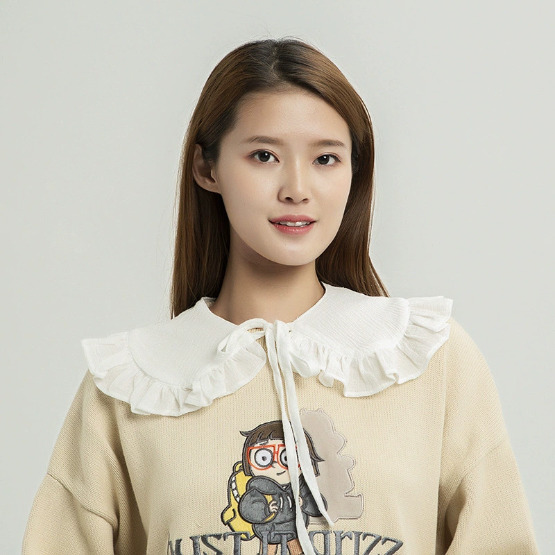 Осенне-зимний домашний Универсальный сексуальный искусственный воротник на шнуровке для японских девушек, модный кукольный воротник, шаль с пузырьковым воротником