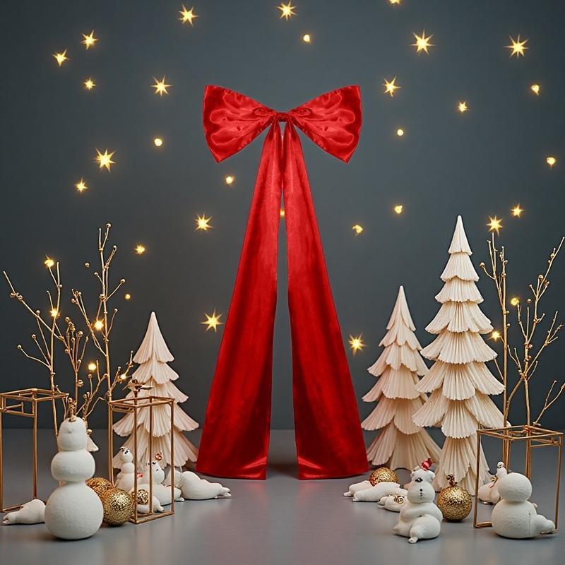クリスマスデコレーション大きなリボンペンダントパーティーお祝い装飾窓インテリアペンダント特大リボンストリーマー|undefined