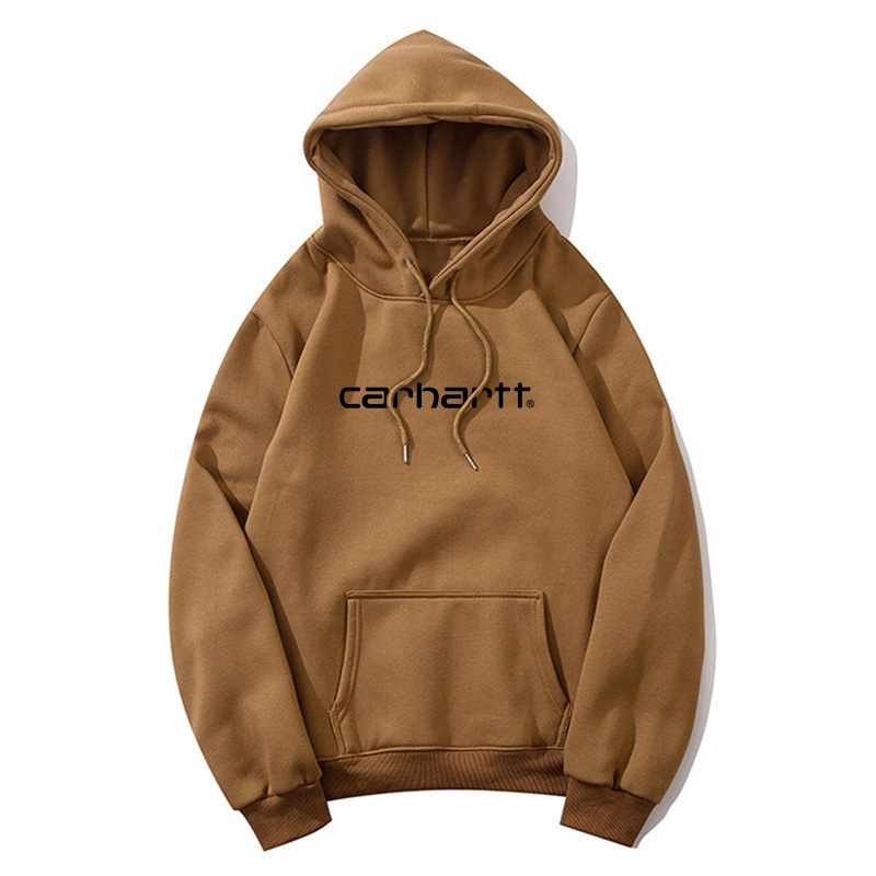 European and American Trendy Brand Carhartt Classic Letter-Printed Loose-Fitting Hooded Fleece Sweatshirt for Men and Women