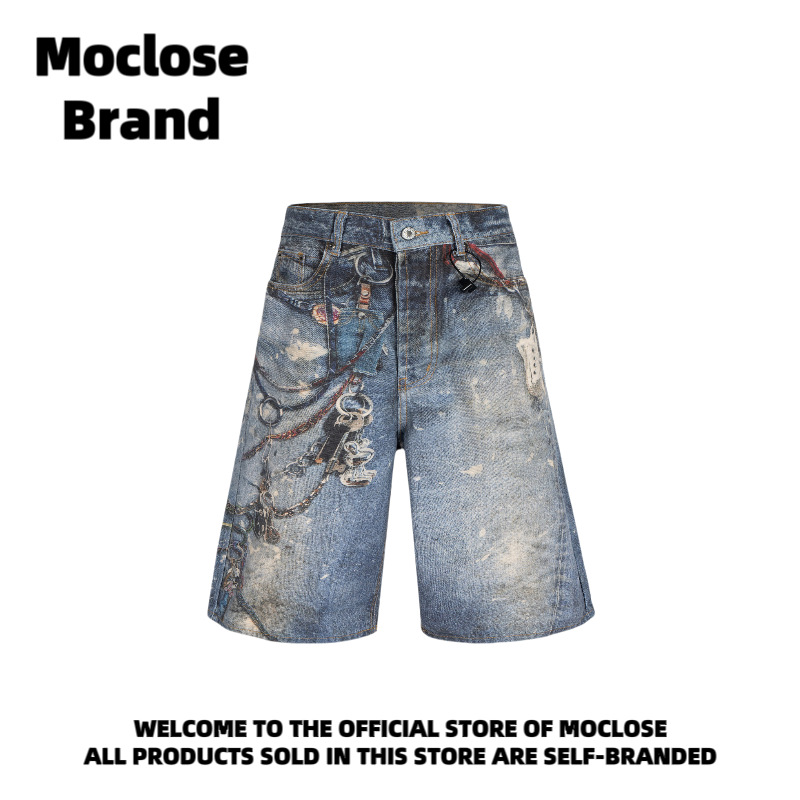 Mocloseアメリカ街頭春夏カジュアルデジタルプリントゆるい男女