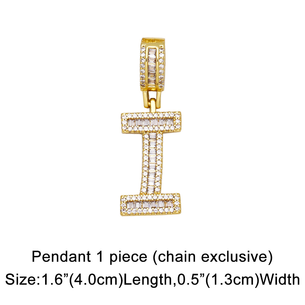 15g Weight 18K Gold Plated Plating Material Necklace Classification Wedding Occasion Copper Material Geometric, Letter Pattern Unisex Gender Fashion Style Fashion Zircon Letter Hip Hop Men's And Women's Copper Necklace 7