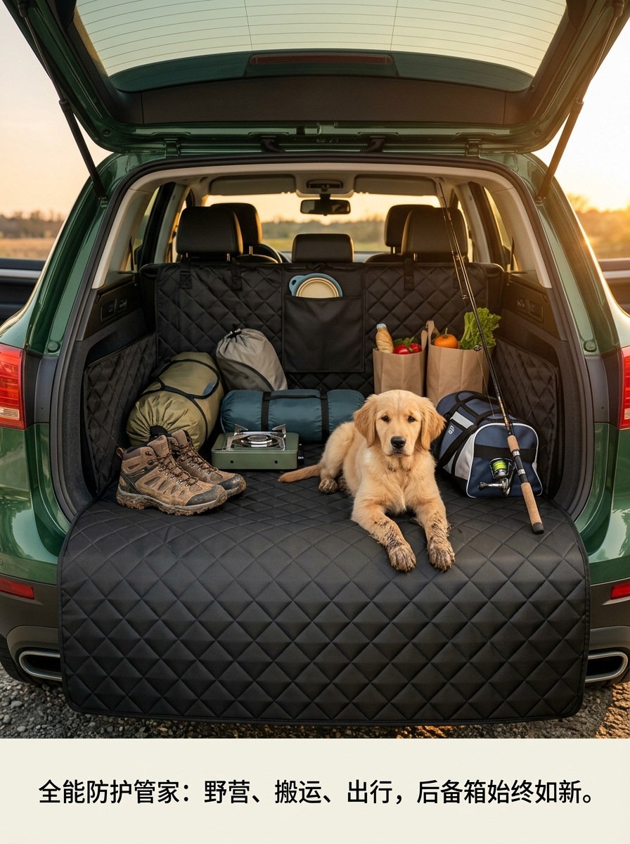 Cross-border exclusive car pet mat, anti-dirt, anti-scratch, wear-resistant, foldable, universal for car trunks