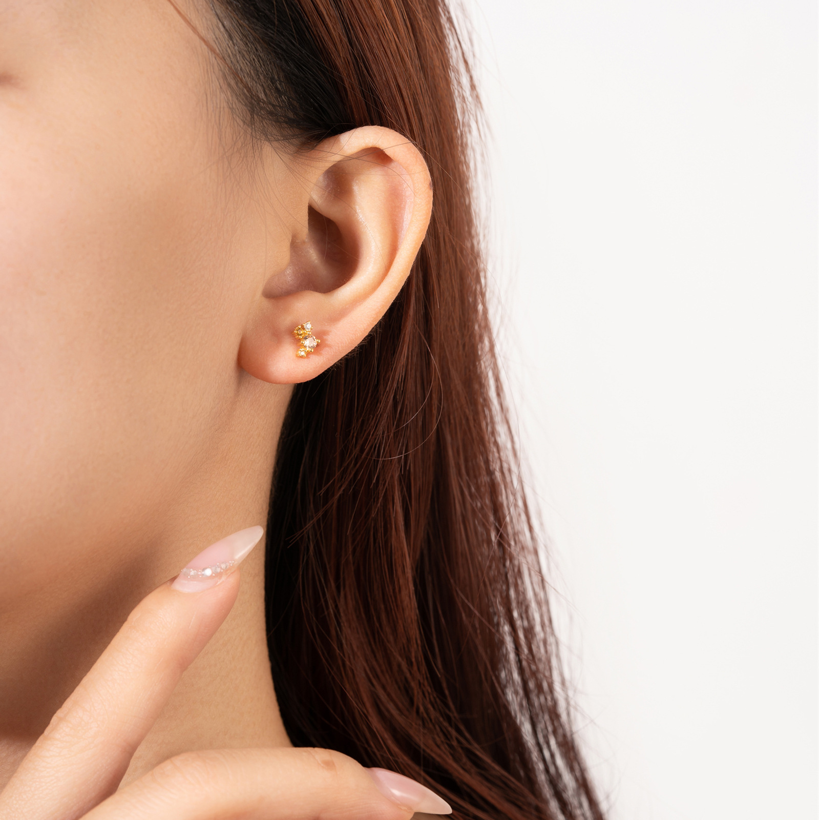 IG Style, Simple Style Style 1 Pair 925 Sterling Silver Zircon Geometric Drop Earrings Ear Studs