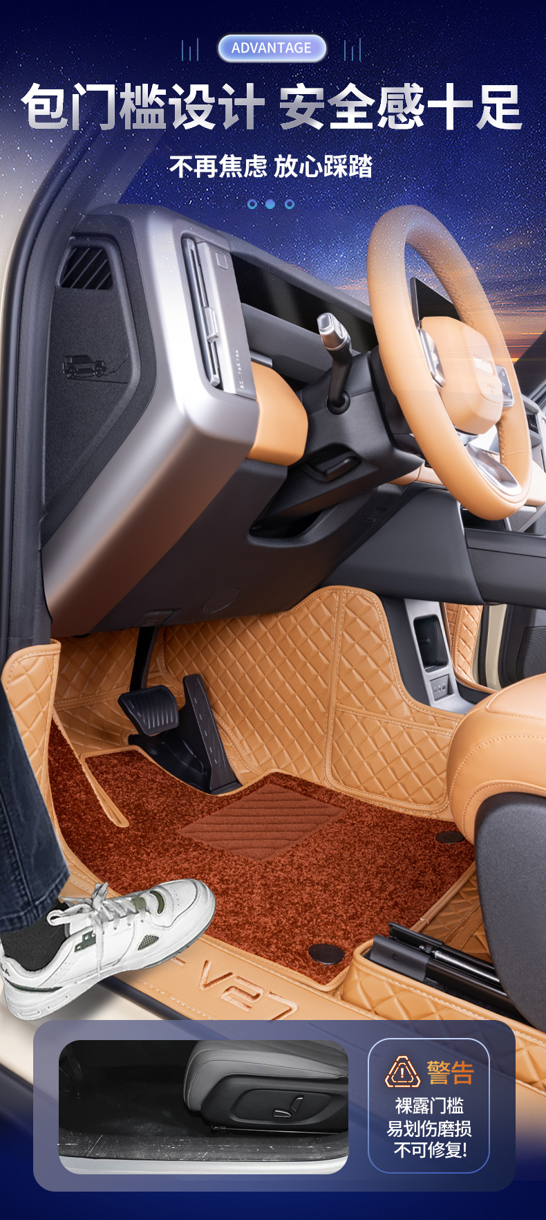 Car Floor Mats for Chery ICAR V27 Full Coverage Interior Modification