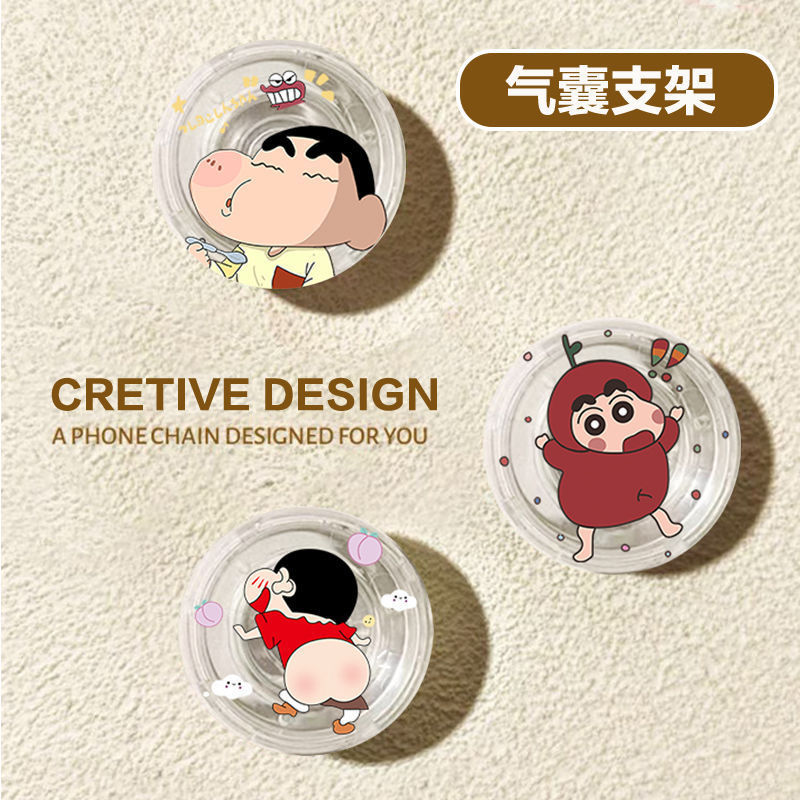 Crayón pequeño nuevo soporte de bolsa de aire redonda 360 ° rotatorio telescópico plegable soporte de teléfono móvil tipo de escritorio adhesivo