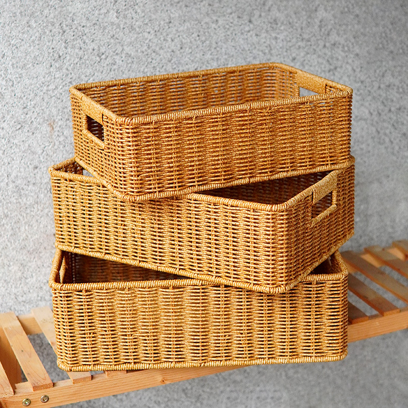 Handwoven Rattan Storage Basket With Lid And Inner Lining_voghion.com