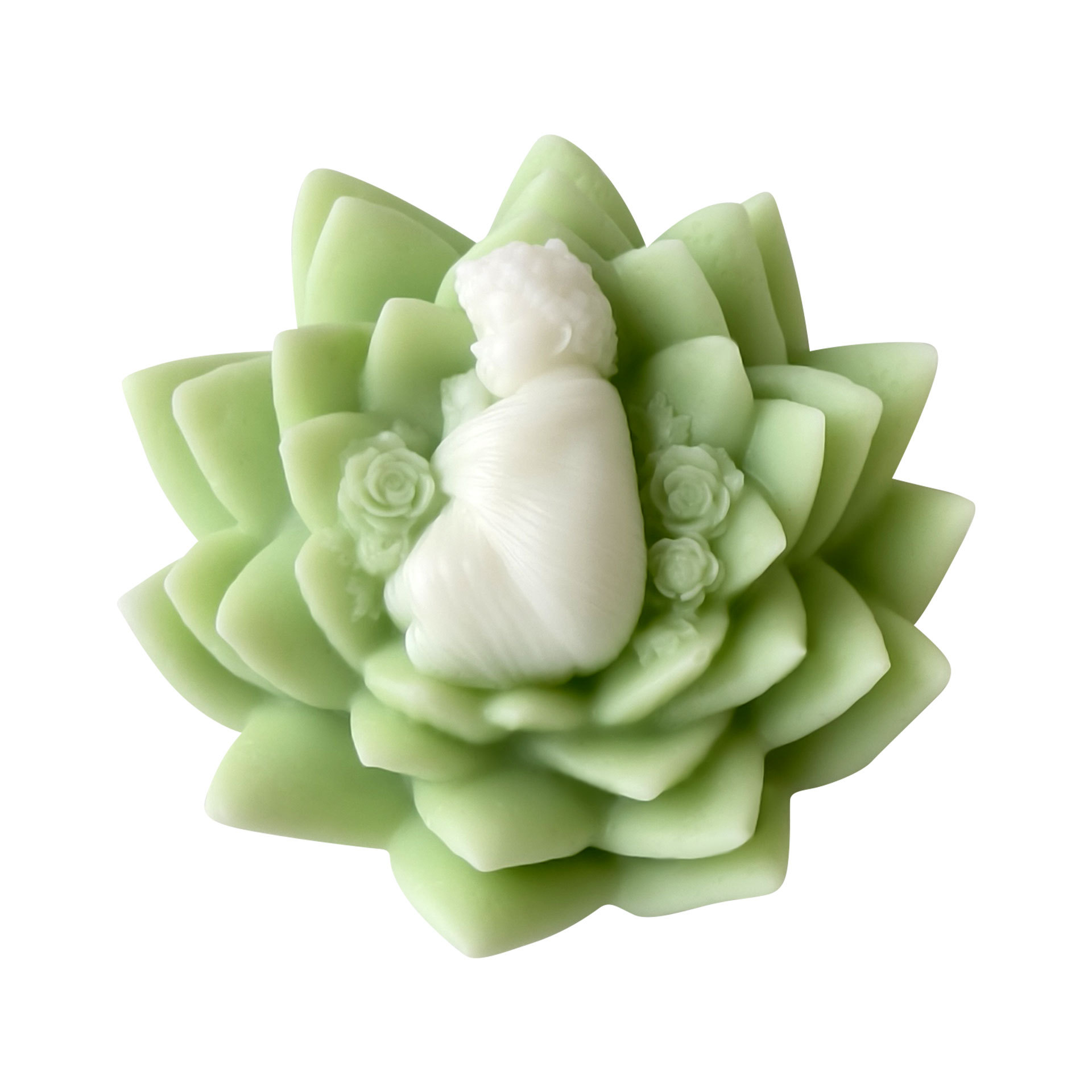 Jiahuimei flor bebé aromaterapia molde de silicona flor diy ángel jabón hecho a mano yeso adorno molde de vela