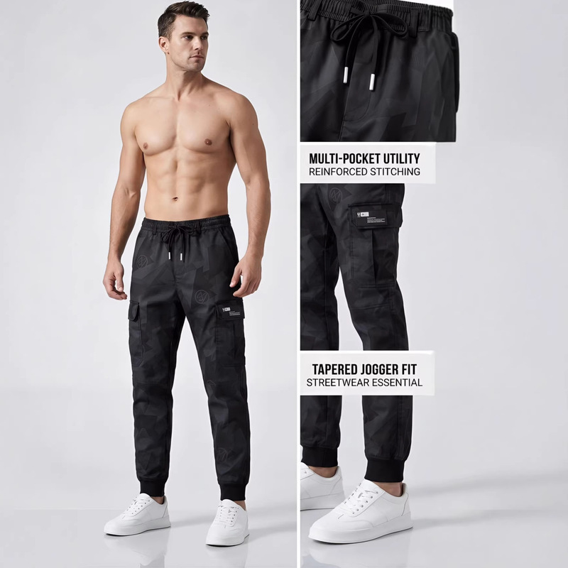 Camouflage Casual Pants for Men, Spring and Autumn Thin Style, Slim Fit, Korean Version, Elastic Waist, Fashionable Trendy Jogger Cargo Pants Camouflage Casual Pants for Men, Spring and Autumn Thin Style, Slim Fit, Korean Version, Elastic Waist, Fashionable Trendy Jogger Cargo Pants