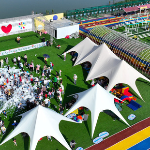 Campsite Equipment Canopy Tent Outdoor Large Three Peaks Twin Peaks Wanheavy Mountain Tent Genting Thickened Awning