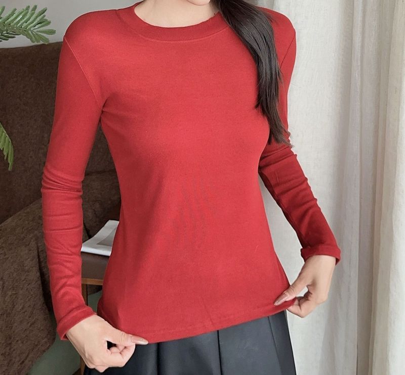 小立领德绒打底衫女秋冬款内搭外穿修身显瘦百搭纯色长袖打底上衣|undefined