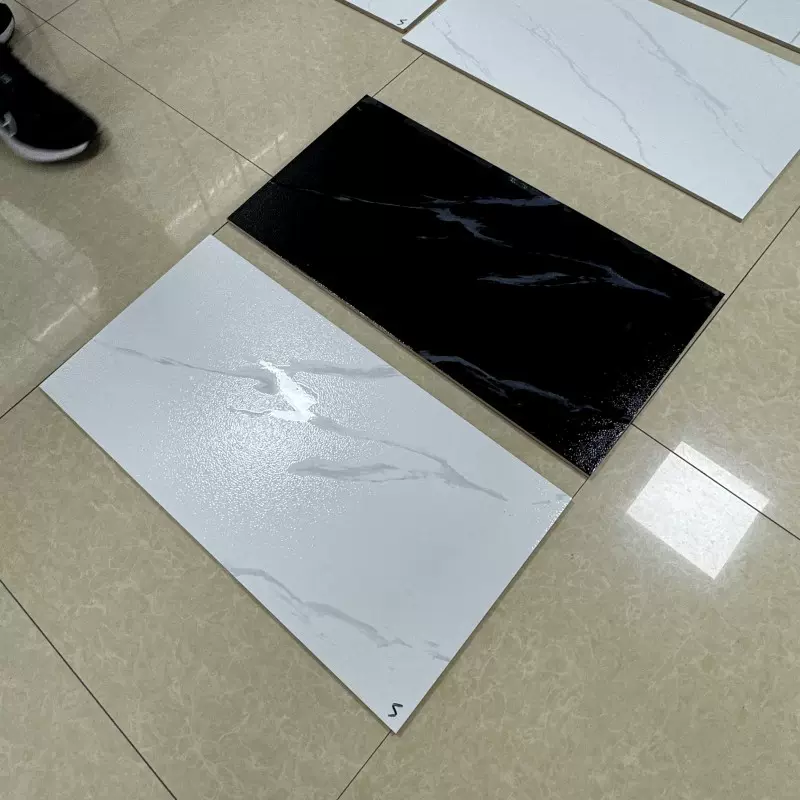 福建瓷砖厂家生产300x600釉面砖瓷片 黑白闪光釉工艺出口砖