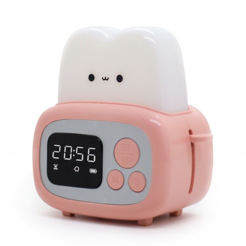 Time bread machine night light ins style cute bread clock light bedroom dormitory student study timer alarm clock