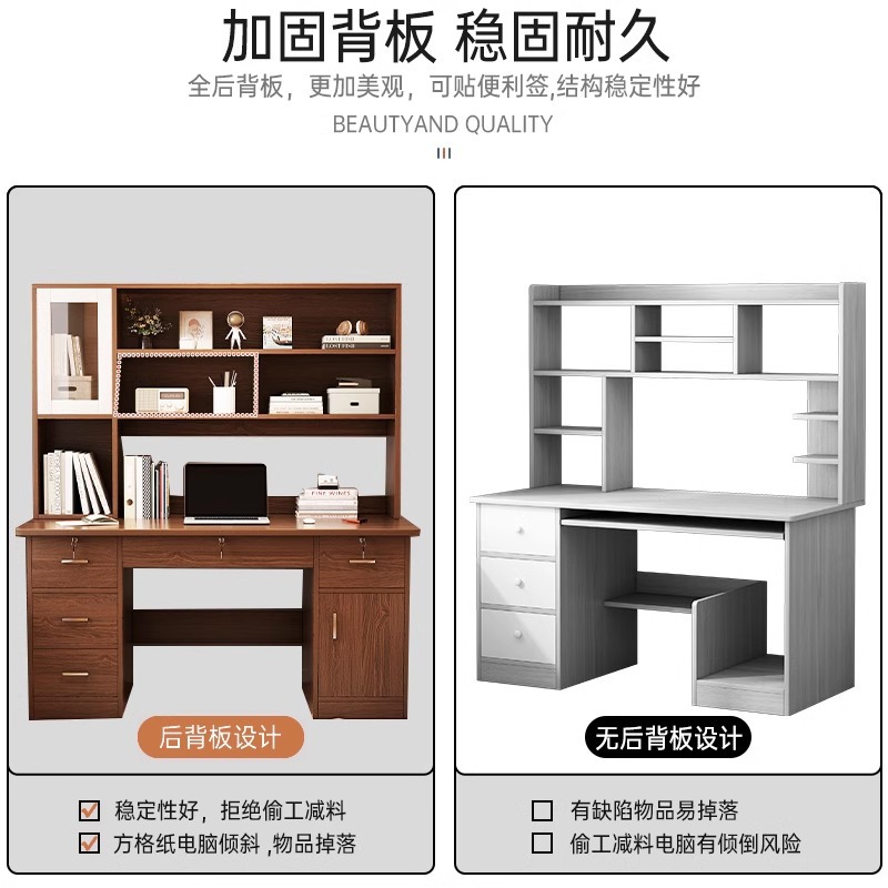Escritorio estantería Mesa integrada dormitorio escritorio con cajón estudiante escritorio de la computadora de escritorio del hogar