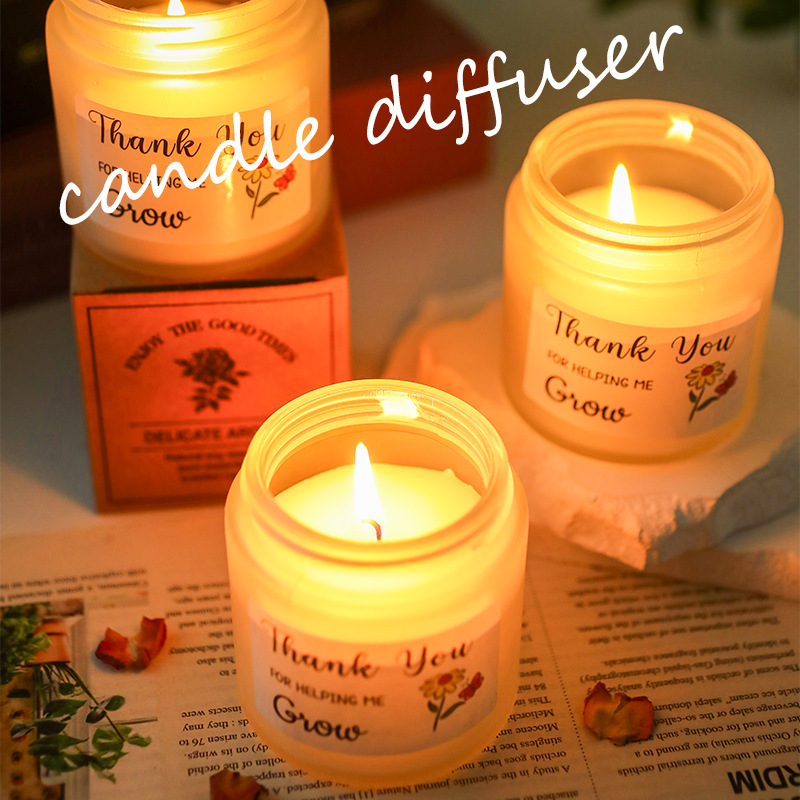 Taza esmerizada blanca, vela de banano, perfumes transfronterizos, perfumes para el hogar, velas de soja, regalo de cumpleaños romántico