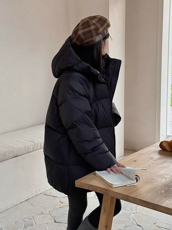 轻薄羽绒棉服女2025冬季新款中长款连帽棉衣小个子面包服外套棉袄|undefined