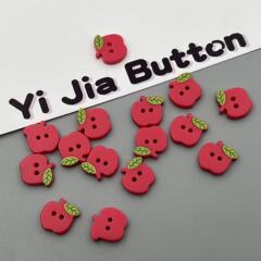 可爱红苹果异形树脂扣子儿童卡通DIY树脂装饰扣幼教手机壳DIY材料