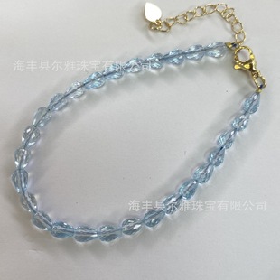 Natural Sky Blue Topaz Full Clean Bracelet Topaz Drop Cut Loose Stone Inlaid with Taotang Source Factory