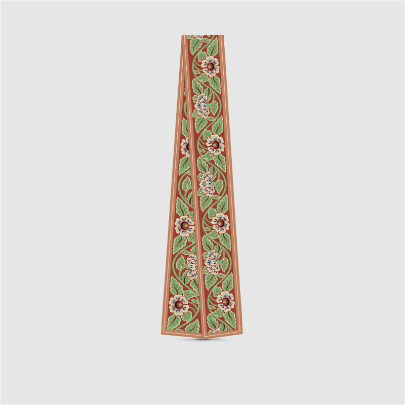 Nueva serie de Dunhuang larga pequeña bufanda de seda estilo coreano de alto grado versátil decorativo profesional pequeña bufanda cinta atada bolsa