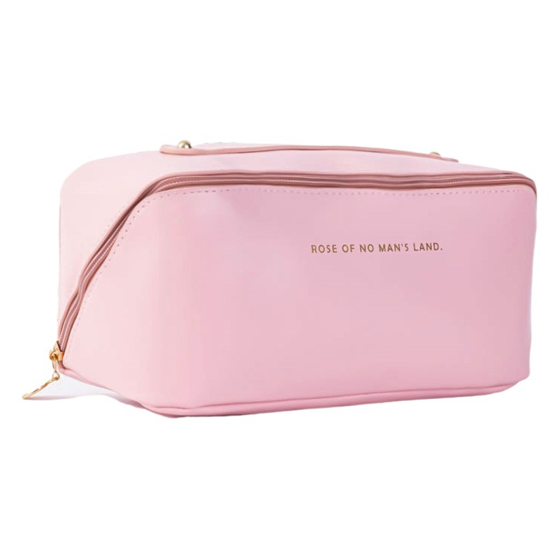 Bolsa de cosméticos 2022 nueva gran capacidad ins estilo bolsa de almacenamiento de cosméticos PU de cuero portátil de viaje bolsa de lavado en stock