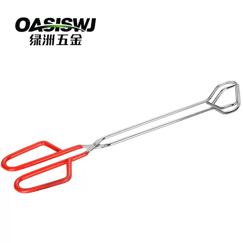 OASISWJ绿洲鸡蛋夹炭夹浸塑手柄蛋糕面包夹防烫夹子多功能剪刀式