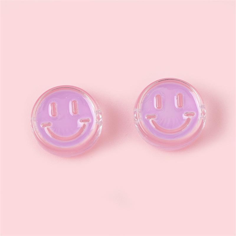 4 Pieces Diameter 22mm Hole 4~4.9mm Arylic Smiley Face Polished Beads display picture 11