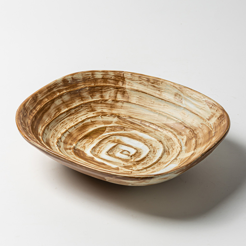 Retro Coarse Pottery Square Bowl Household Ceramic Dish Bowl Large Capacity Japanese-Style Tableware Fruit Salad Bowl Ramen Bowl Wholesale Retro Coarse Pottery Square Bowl Household Ceramic Dish Bowl Large Capacity Japanese-Style Tableware Fruit Salad Bowl Ramen Bowl Wholesale